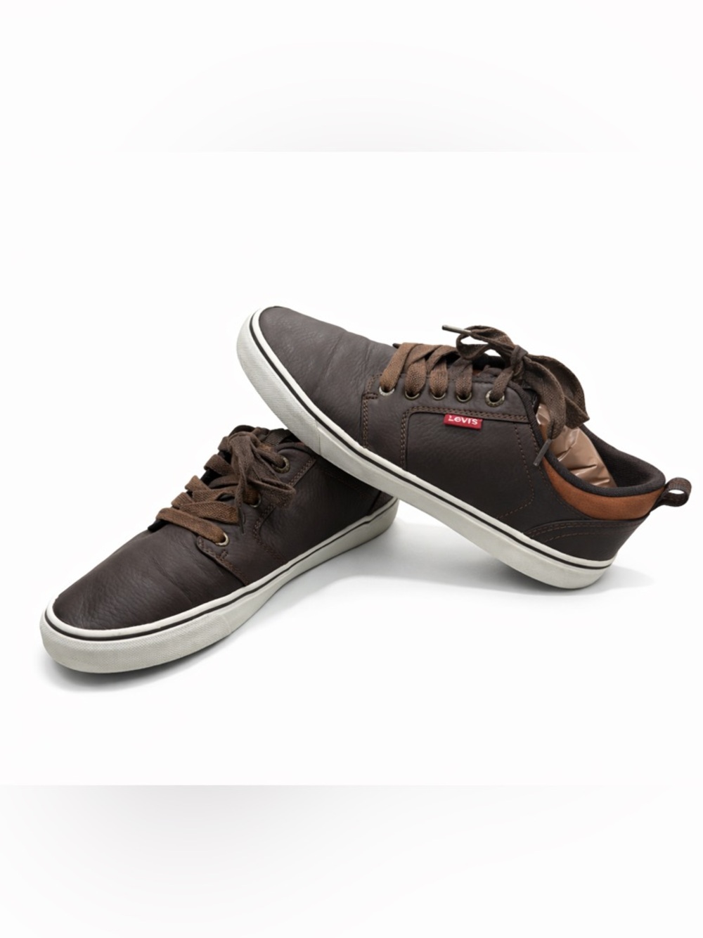 Levi’s Brown Leather Sneakers Men’s Size 8 Lace Up Casual Shoes